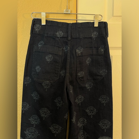 Maeve The Colette Cropped Wide-Leg Jeans Indigo Floral 25 - Picture 11 of 16
